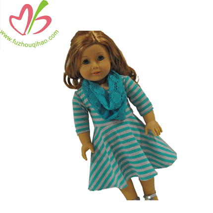 Dolls Dress with Lace Scarf