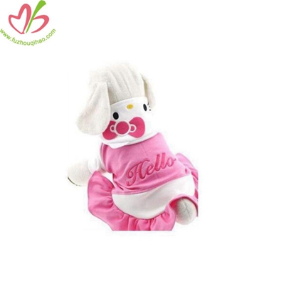 Red Pink Dog Costume Cotton Dress Clothes