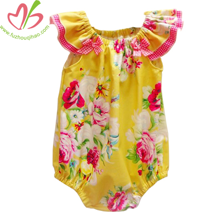 Baby Flutter Sleeve Floral Bodysuit