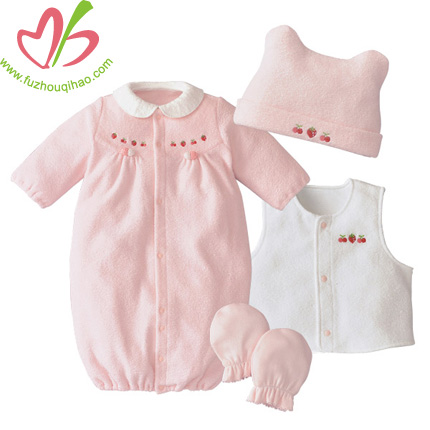 3 Piece Baby Clothing Onesie Stripe Pyjams With Bib & Hat