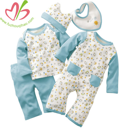 5pcs Baby Cotton Baby Romper Set Clothing