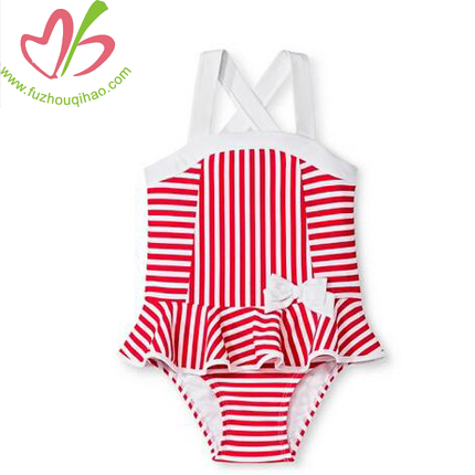 Baby Girls' Onesie Bodysuit Swimsuit-Stripe Design
