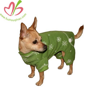 Green Snowflake Dog Clothing