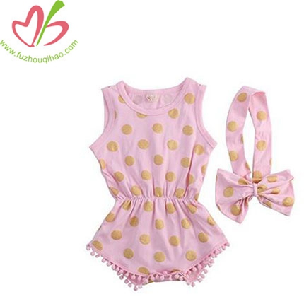 Baby Girl Clothes Gold Dots Bodysuit Romper Jumpsuit One-pieces Outfits Set
