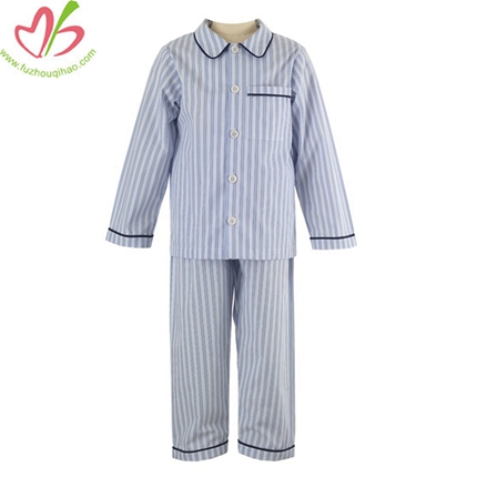 Blue Stripe Boy's Pajamas Set