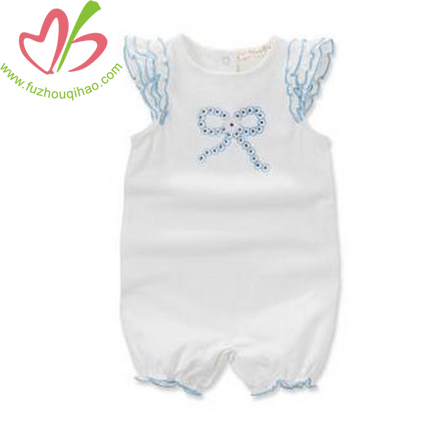Baby Flutter Sleeve Bubble with Blue Details