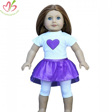 Purple Heart Applique American Doll Clothing Set