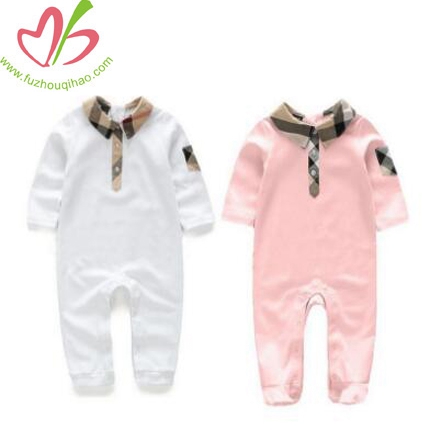 Plaid Baby Rompers Newborn Girls Boys Clothes Long Sleeve