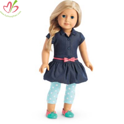 18 Inch American Doll Demin Dress with Legging