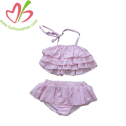 Pink girl swimsuits 2pcs sets